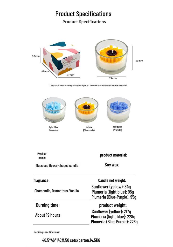 Handmade Flower-Shaped Aromatherapy Candle Gift Set - Festival Souvenir & Home Decor