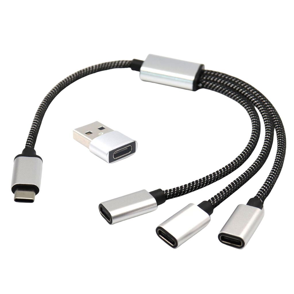 Cablu Splitter USB C Tată la 2/3 USB C Mamă Convertor Huburi Multiple Port USB C Hub Încărcător Adaptor Splitter de Alimentare 11,81in
