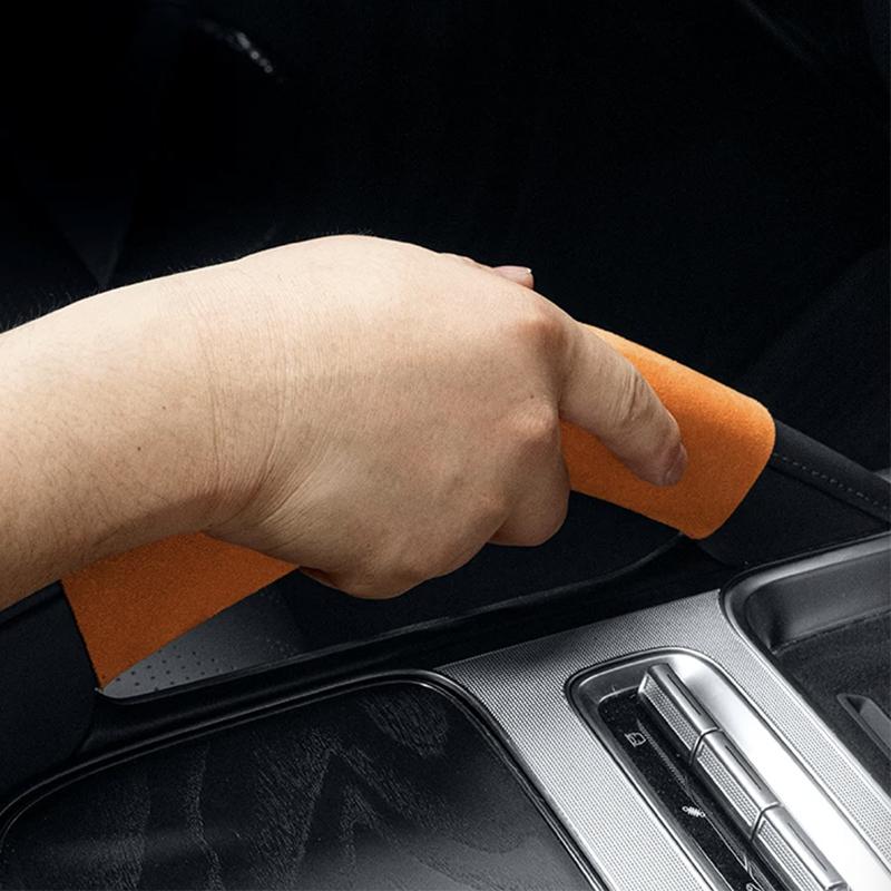 For Zeekr 8X 2026 Central Control Handle Suede Decorative Protective Sticker Hand-Sewn Interior Accessories