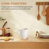 VOFUN-Natural Cork Coasters With Round 96Pc Set With Metal Holder Storage Caddy – 1/5Inch Thick, Absorbent