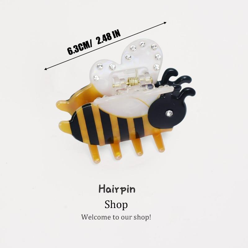 Cartoon Bee Hair Claw for Women Cute Bee Shape Hair Gripper Claw Creative Acrylic Animal Hairs Clip Girls Hair Grabs Accessories