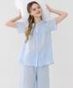 Meipeullawo Blue St Short Sleeve Pure Cotton Women'S Plus Size Pajama Set