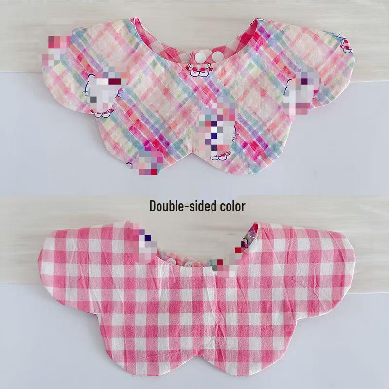 Korean Style Double-Sided Gauze Baby Drool Bib - Newborn Petal Design, Breathable