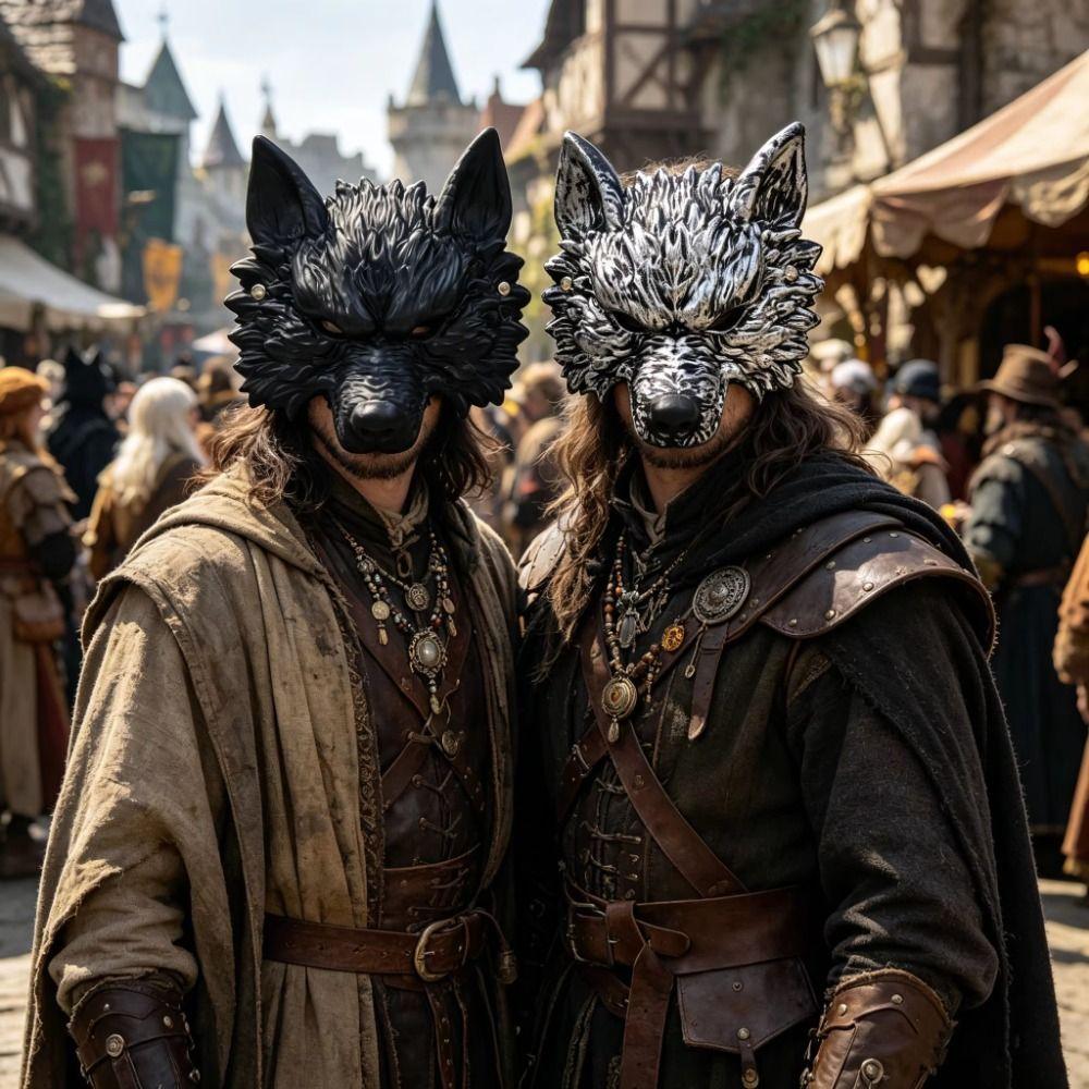 Lustige Cosplay Halloween Wolfsmaske 3D Fellstruktur Werwolfmaske Party Kostümmaske Verkleidungs Requisite
