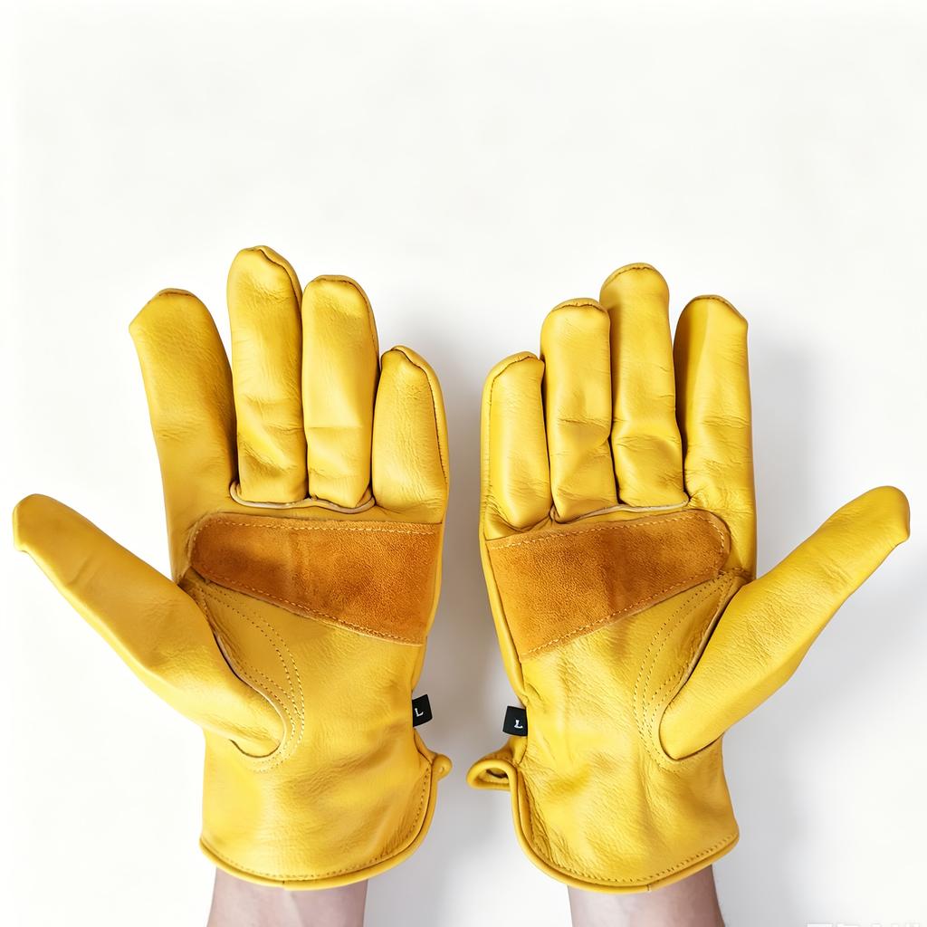 Top-grain Cowhide Leather Gardening Work Gloves Heavy Duty Driver Truck Construction Farm Yard Working Safety Gloves