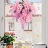 Pink Vine Flower Butterfly Static Cling Window Sticker Double Sided for Home Decor Bedroom Living Room