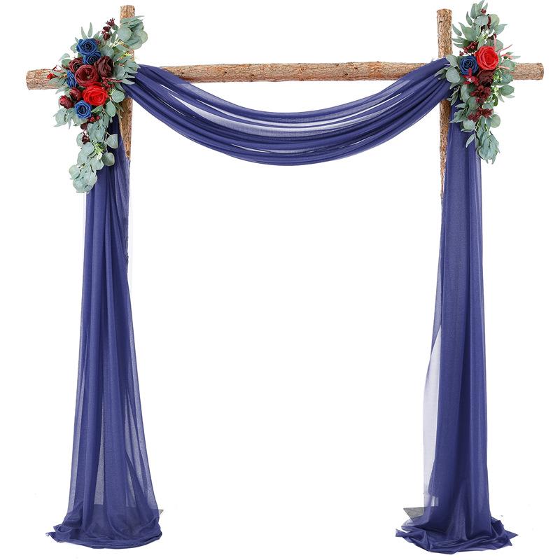 Forest Style Wedding Arch Decoration: Outdoor Lawn Chiffon Gauze Curtains