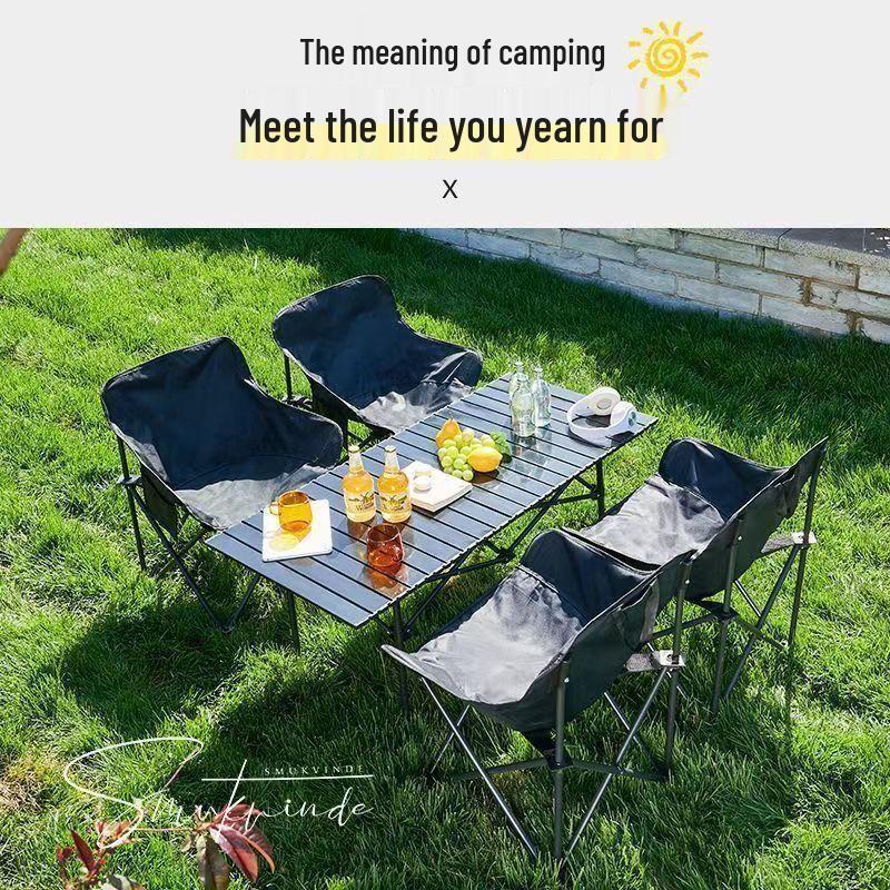 OIMG Outdoor Folding Camping Table and Chair Set
