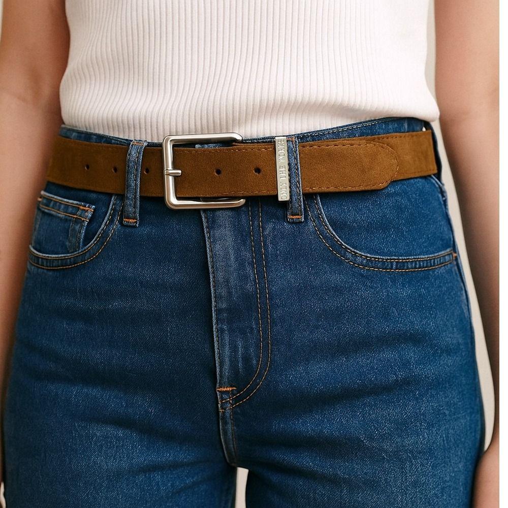 Luxury Design Suede Leather Belt Pin buckle Waistband Fashion Business Waist Belt  For Women