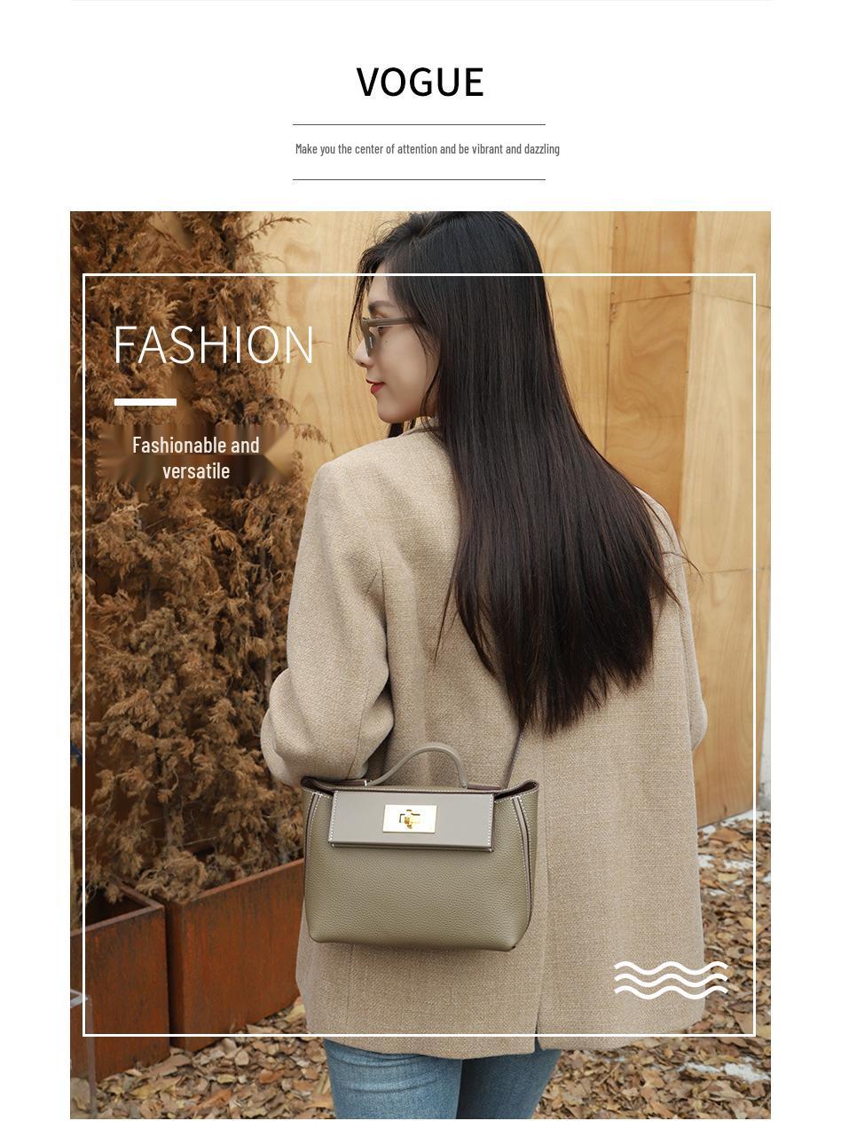 

Luxury Genuine Leather Kelly Tote - Women s Fashionable Large-Capacity Dumpling Shoulder Bag for Autumn/Winter Top 26cm, Bottom 22cm, Width 10cm, Height 17cm