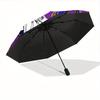 1pc Floral Pattern Automatic Open/close Folding Umbrella, Compact Portable Travel Umbrella, Perfect Birthday/Christmas, Cute Umbrella, Durab