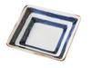 Yoshida Ware Fukusen Pottery Factory Square Small Plate 7cm Dark Line Pattern 60442