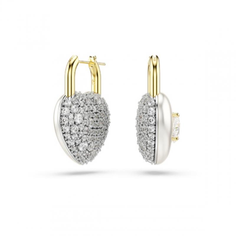 Swarovski Gold Tone Heart Drop Earrings 5737297