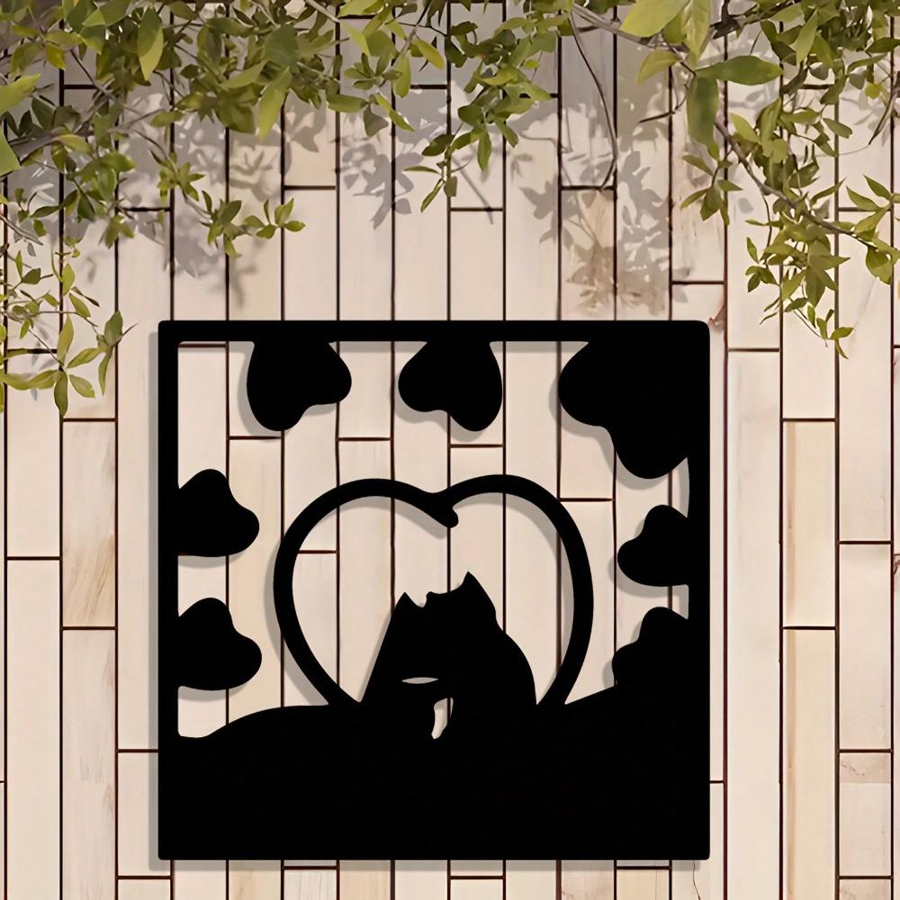 Vintage Iron Cat Silhouette Wall Art Metal Home Decor Gift for Cat Lovers