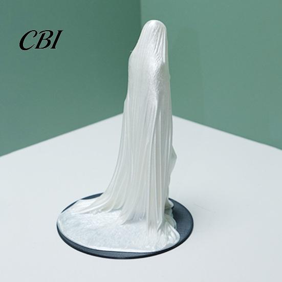 Veiled Goddess Sculpture 3D Printed Sculpture, Mysterious Female Figurine with Robe, Dark Gothic Style Desk Accessory Home Decor Statue for Bookshelf,