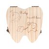 Baby Tooth Box Wooden Milk Teeth Organizer Storage Boys Girls Save Souvenir Case