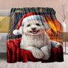 1Pc Cartoon Print Flannel Blanket, High Quality Comfortable for All Seasons, Home Decor, Warmth and Comfort, Perfect for Christmas Birthday Gift