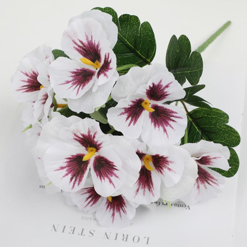 

5pcs Simulation Flower Silk Herb Trinity Phalaenopsis Bouquet Home Decor Fake Flowers Pink Butterfly Orchid Wedding Decoration белый