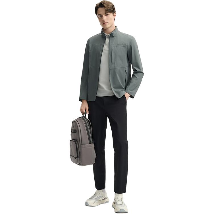FILA Blue Series Casual Simple Versatile Stand Collar Long Sleeve Jacket Men Jacket Seasonal-Gray F11M522705F-DY