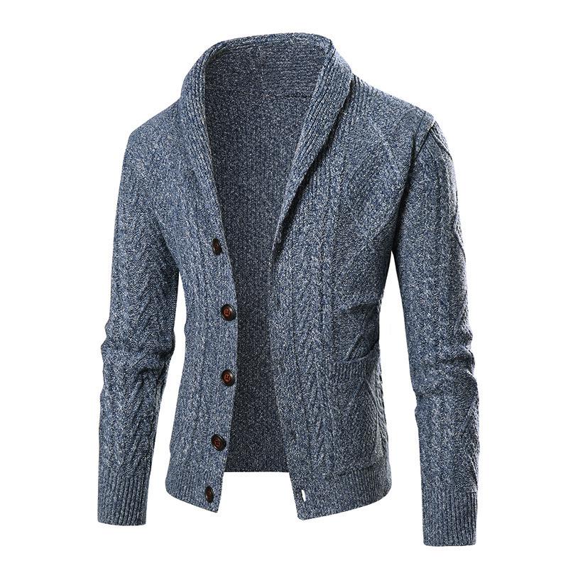 2024 Europäische Größe Frühling/Herbst Strickjacke: Zopfstrick, Langarm, Trendiger Verdickter Pullover