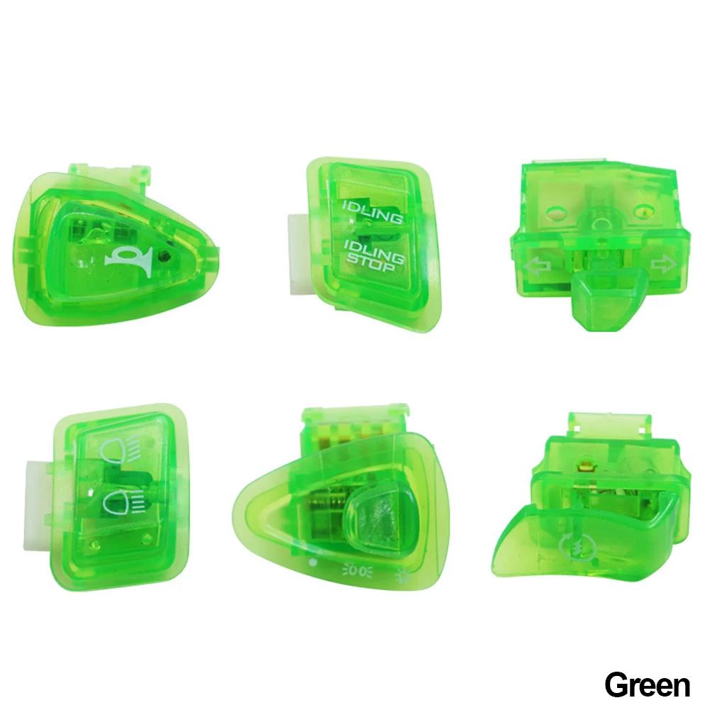 

6 шт. мотоциклетный фара глушитель диммер поворотный стартер одинарная кнопка переключения для GY6 50cc 125cc 150cc ATV мопед скутер зелёный