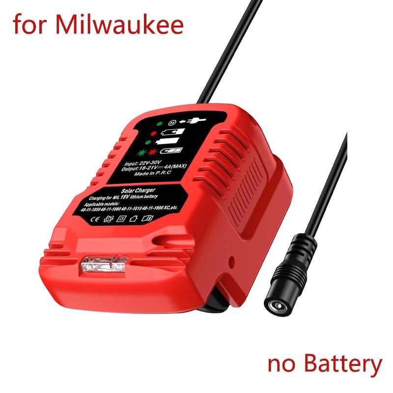 

Адаптер зарядной станции для солнечных панелей для литий-ионной батареи Milwaukee 18 В 48-11-1811 разъем постоянного тока Солнечное зарядное устройство для поездок и кемпинга