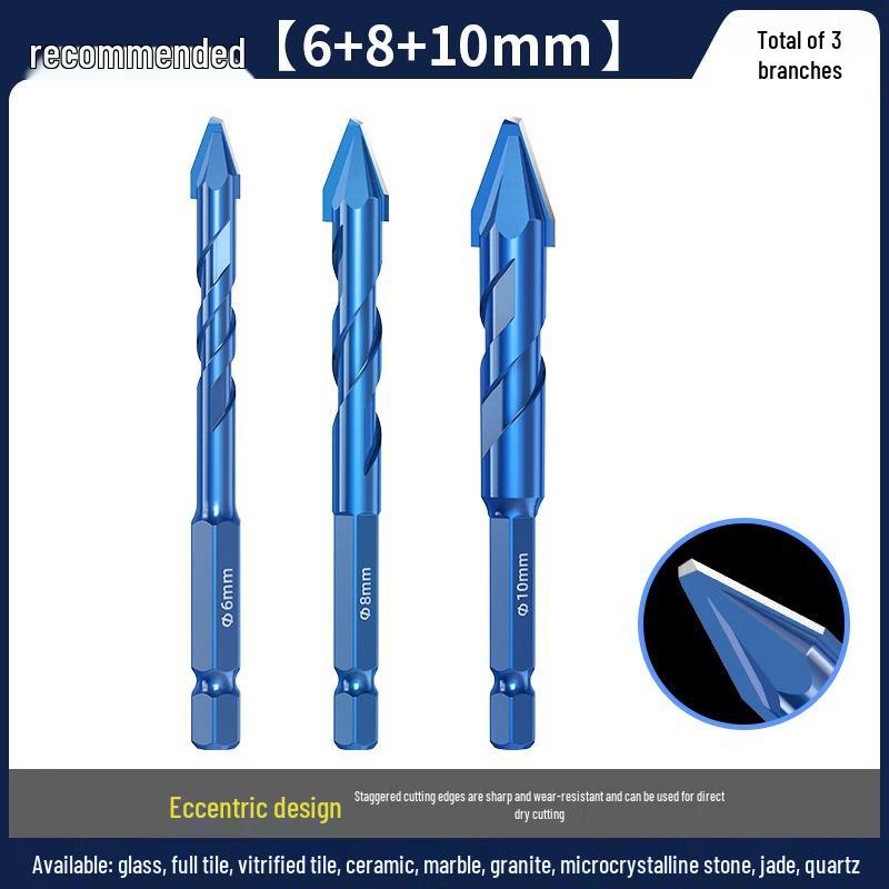 Blue Victory Super Hard Angled Tile and Concrete Drill Bit Set