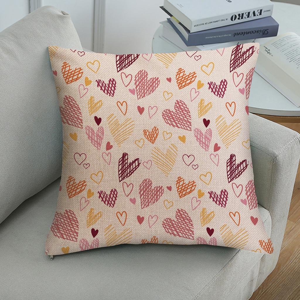 Love Pillowcase Linen Pillow Cushion Sofa Pillow Living Room Bedroom Practical Pillow Cover