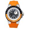 Aviator Orange Silicone Strap Gunmetal Dial Quartz 49721 100M Men's Watch