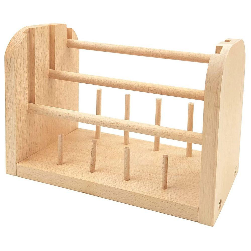 Rotating Weaving Yarn Ball Holder Wooden Sewing Thread Storage Rack Thread Spool Holder  Home
