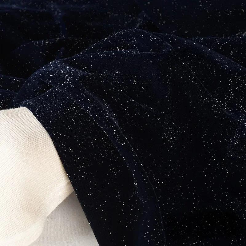 

50x140 см Diamond Glitter Velvet Starry Тканина для пошиття суконь М’які та гладкі нееластичні на півметра 50x140cm