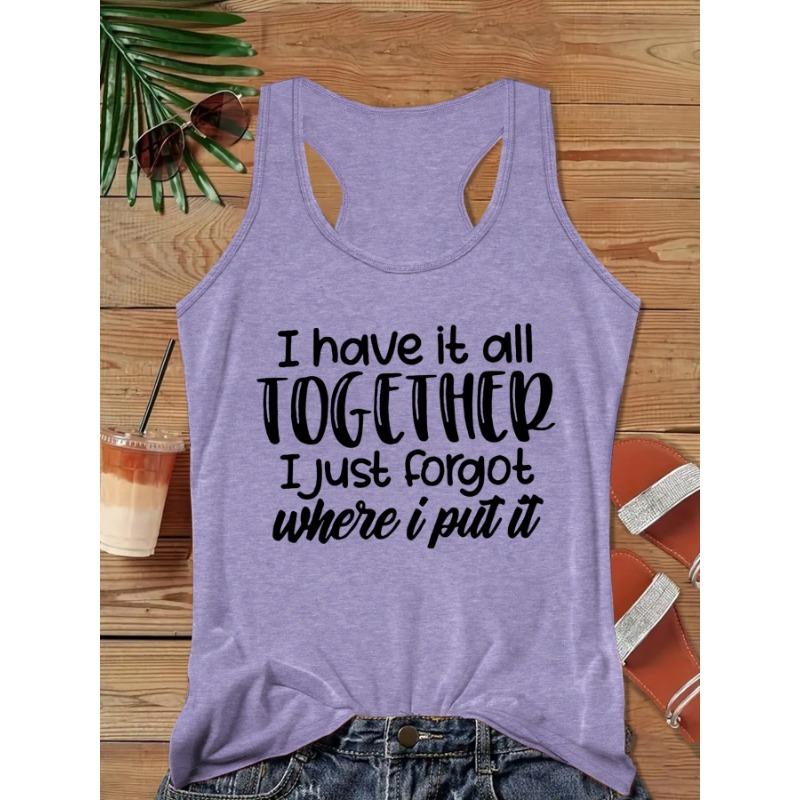 Funny text, forget about things printed stylish casual tank top