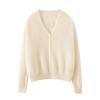Pure Cashmere Women's Pearl Button Cardigan - Gentle, Loose, Lightweight Outerwear for Autumn 2026