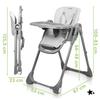 Savro 2-in-1 Folding Baby Highchair With Adjustable Tray And Straps