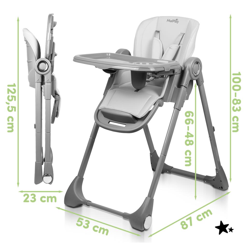 Savro 2-in-1 Folding Baby Highchair With Adjustable Tray And Straps