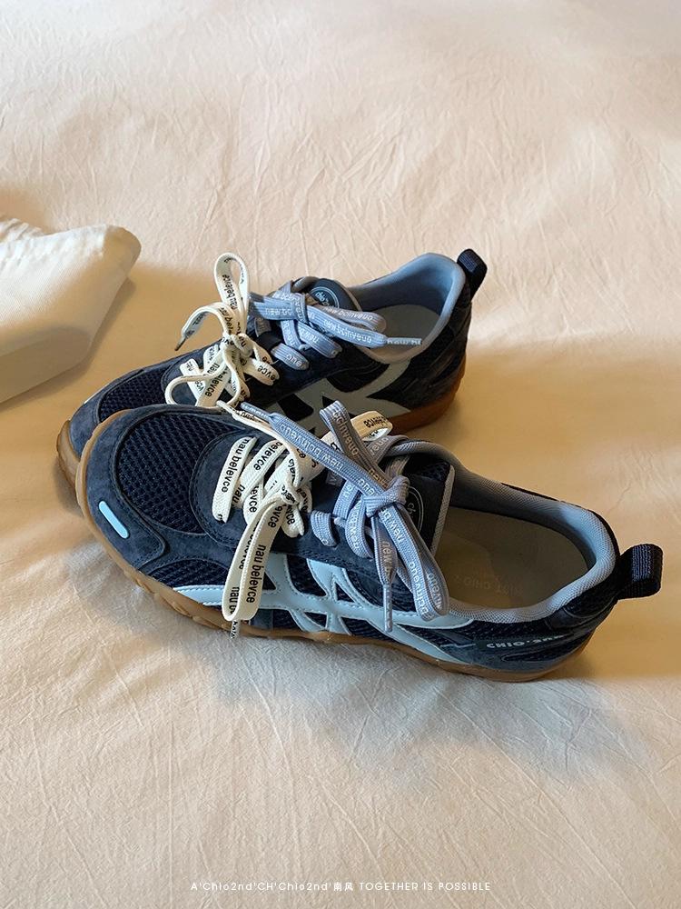 thick-soled Forrest Gump shoes women's 2025 new summer mesh soft-soled retro German training shoes versatile casual sports shoes