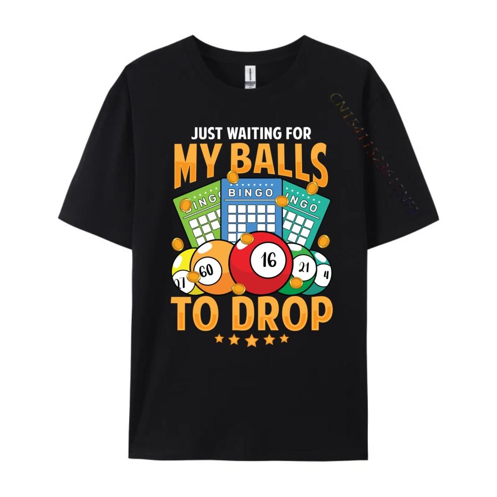 Waiting For My Balls To Drop Bingo Player Grandma Mens Graphic Tshirts Funny T Shirts Cool Fashion Tees