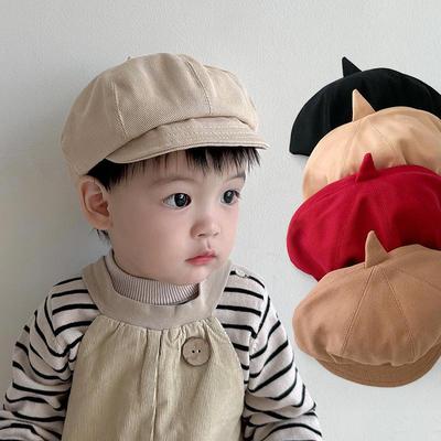 Béret uni pour bébé à petit bord Casquette pour garçon et fille Chapeaux de soleil réglables pour enfants en bas âge en extérieur