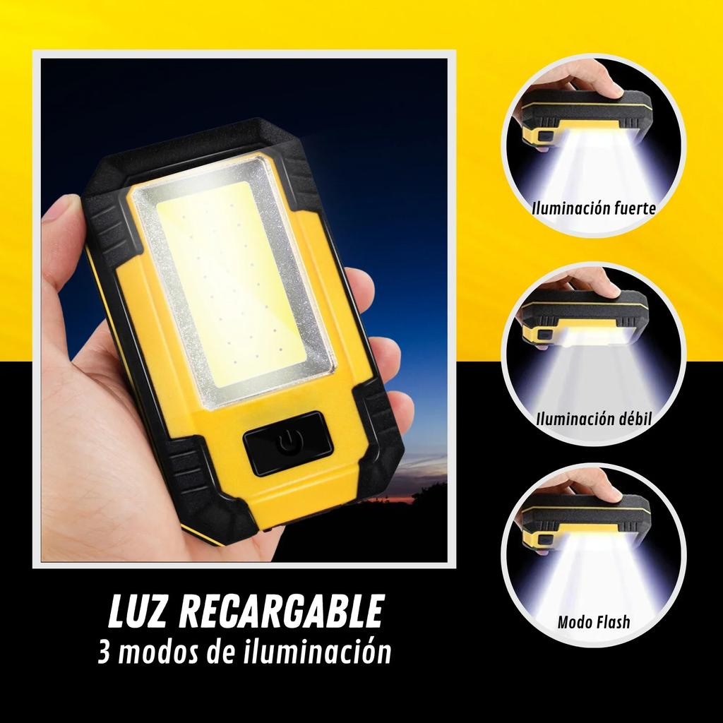 4000mah Light Work 30w Rechargeable Super Bright Cob Flashlight With Magnetic Portable Outdoor Power Bank Camping Emergency Lamp