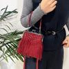Fringed crossbody bag spring new fashion foreign style versatile rivet simple casual shoulder bag