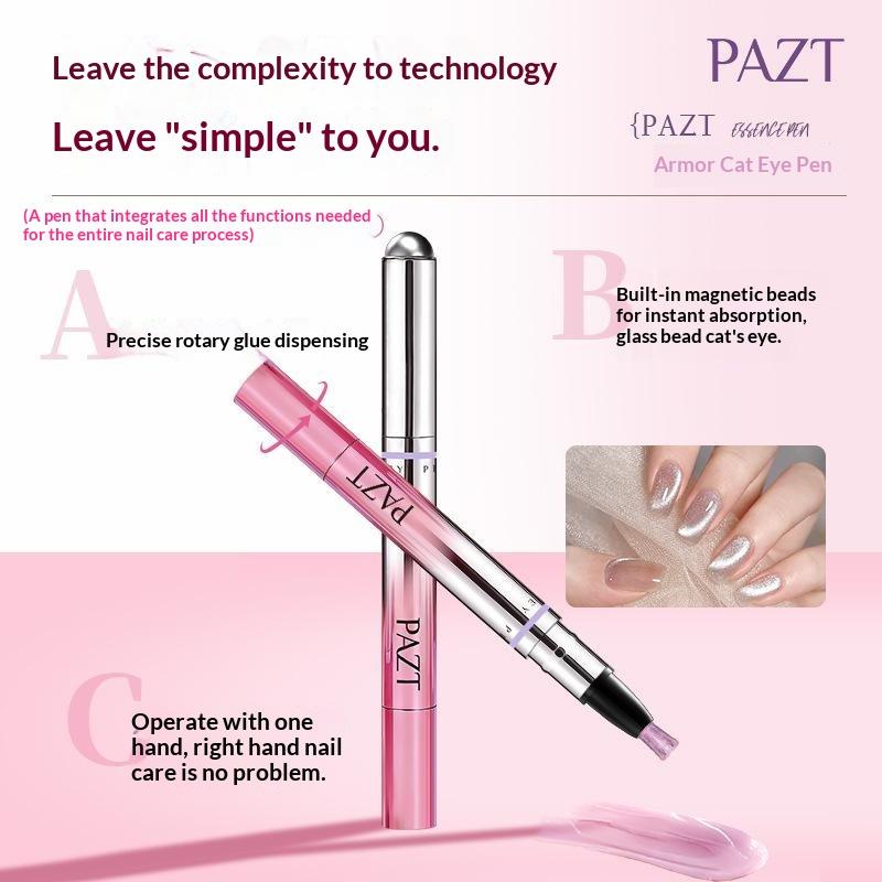 Multifunctional Lazy Cat Eye Nail Art Gel Pen Polish With Magnetic Ball Natural Nail Makeup Design Tools