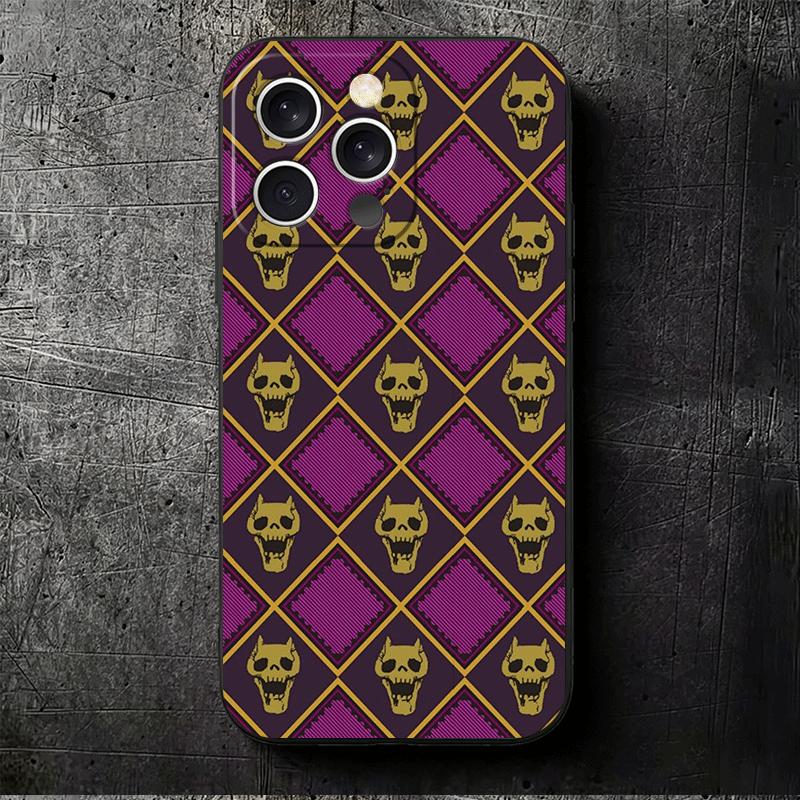 JoJo Adventure Killer Queen Soft Phone Case for iPhone 16 16E 17 Air 15 Pro Max 14 Plus 13 Mini 11 12 7 Black Cover Back Shell