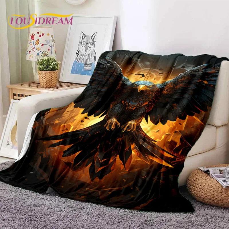3D Cute Owl Eagle Birds Cartoon Soft Flannel Blanket for Beds Bedroom Sofa Picnic,Throw Blanket for Cover Outdoors Leisure Gift