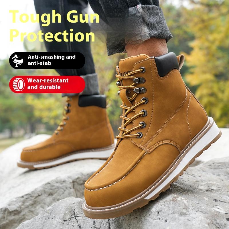 Hombre Steel Toe Work Boots Construction Safety Boots Men Indestructible Anti-smash Stab-resistant Safety Shoes Botas Para