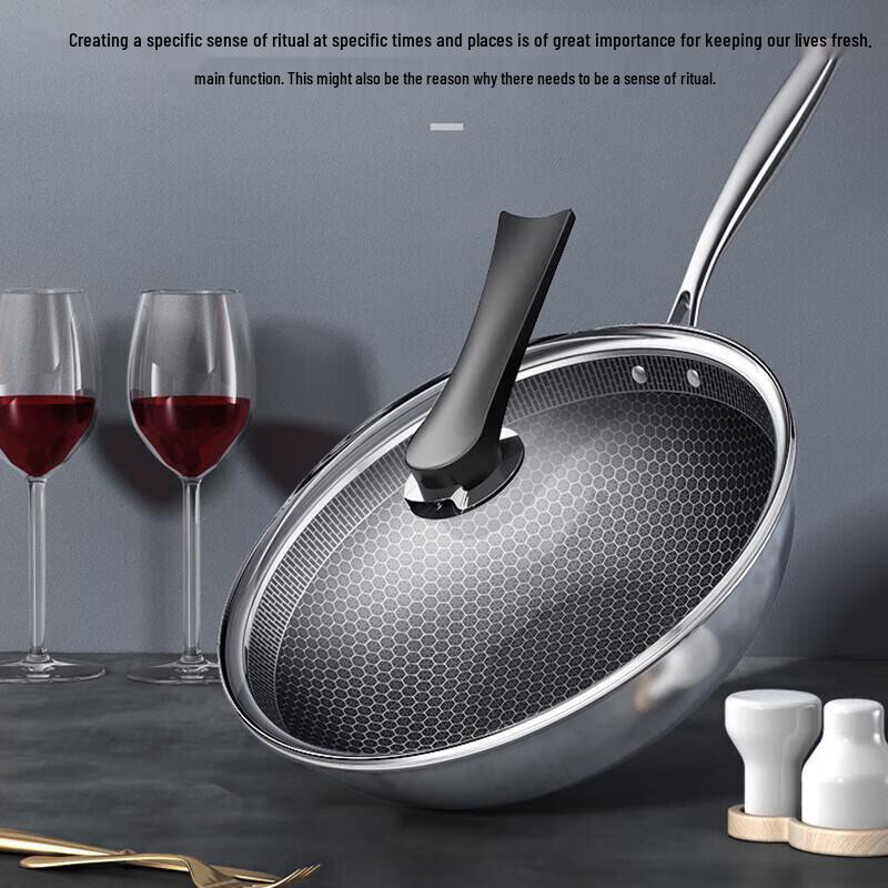 Kangbach 32cm 304 Stainless Steel Non-stick Wok