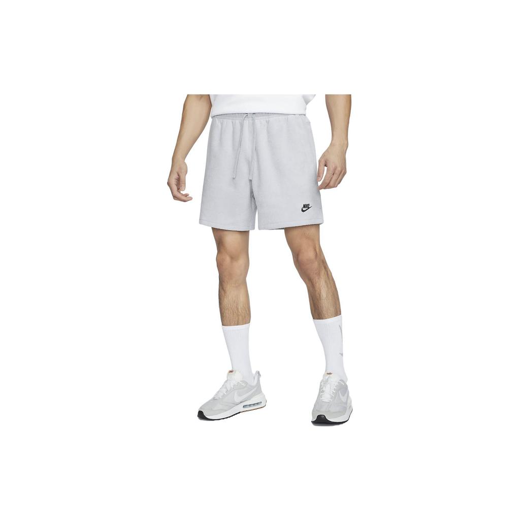 Nike Club Fleece Solid Logo High-Waist Drawstring Shorts Men Bottoms Light-Grey DX0524-012