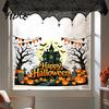 Halloween Wall Decals Happy Stickers Moonlit Castle Pumpkin Clings Waterproof Home Haunted House Decor for Living Room Decoration Decorations