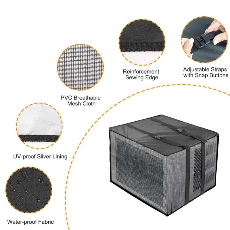 Breathable Air-Conditioning Protective Cover Weatherproof Air Conditioner Guard Bugs Rain Dirt Resistant Defender