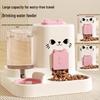 Ceramic Cat & Dog Double Bowl with Automatic Water Feeder