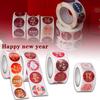500pcs Cny Happy New Year Stickers Tape Featuring Exquisite Foil Stamping Patterns For Gift Packaging